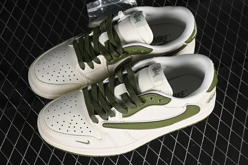 All Categories Air Jordan Jordan Series Basketball Shoes Air Jordan 1 Low High-end Customized Low-top Shoes Travis Scott x Fragment Design x Air Jordan 1 Low OG SP AJ1 Joe 1 Stussi Joint-Beige Army Green Low-top Cultural Casual Shoes DM6688-602